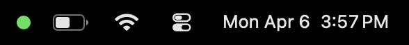 Green dot in menu bar