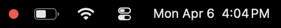 Red dot in menu bar