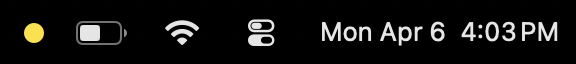 Yellow dot in menu bar